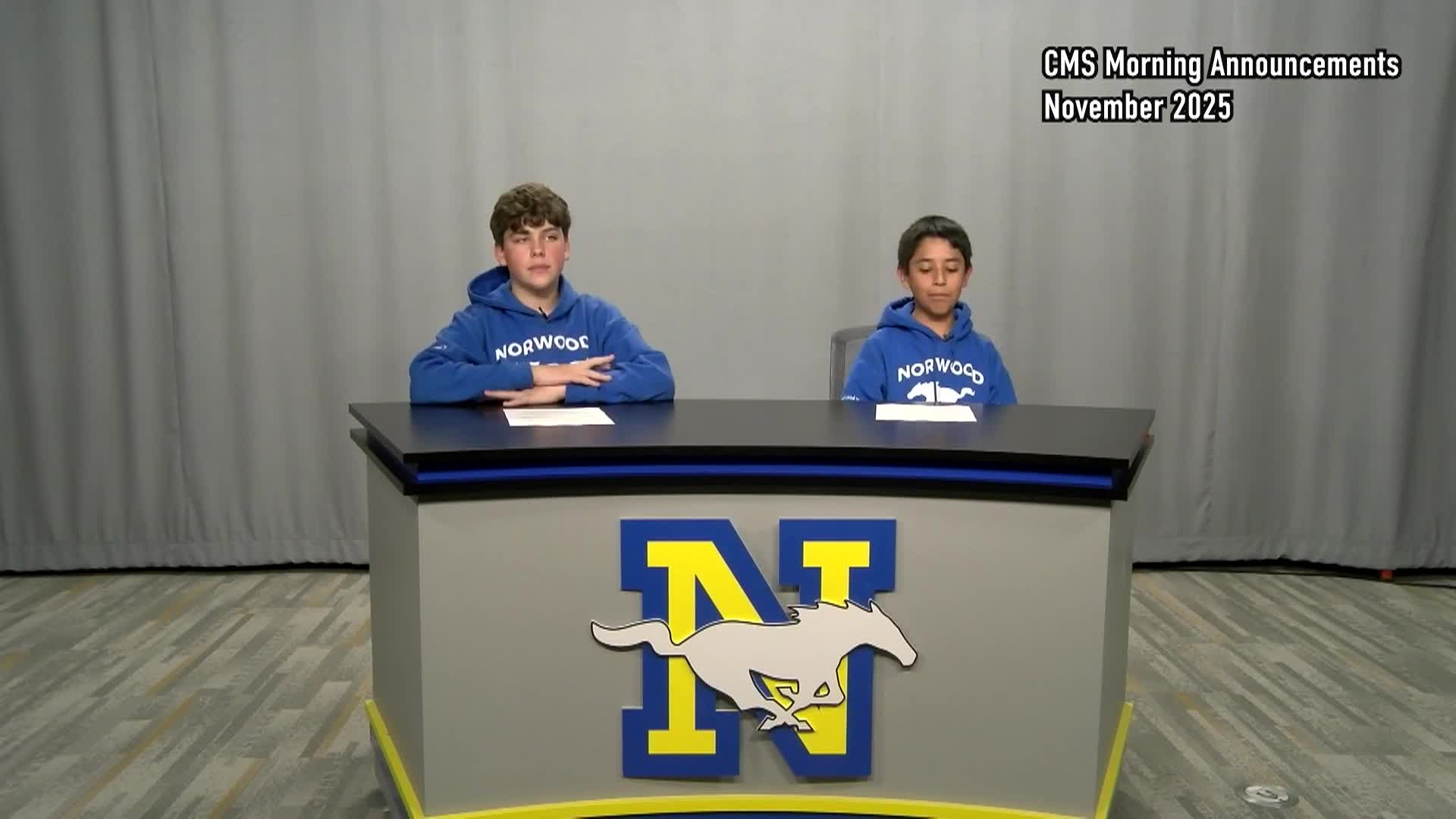 CMS MORNING ANNOUNCEMENTS November 2025